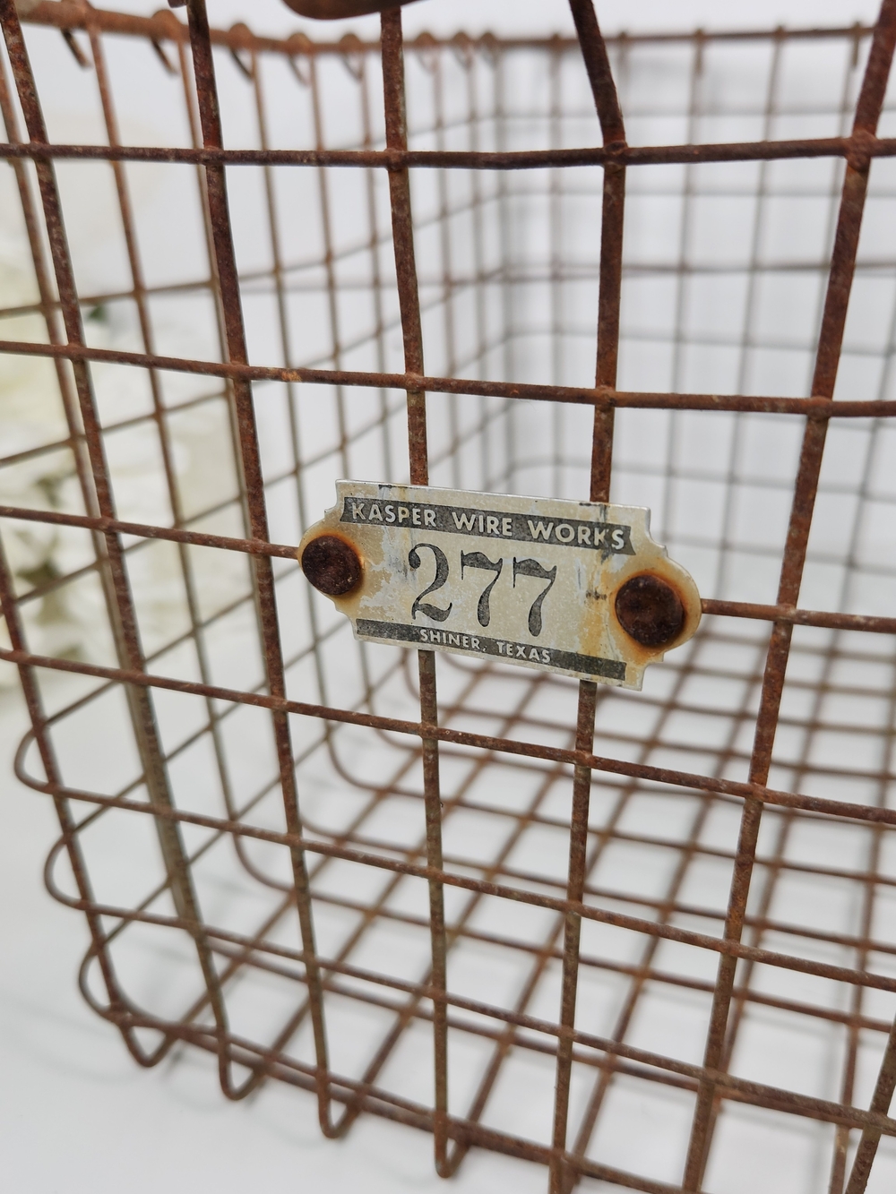 Vintage Locker Room Metal Wire Basket #277 | Rusty Metal Industrial Bin | Rustic - Picture 9 of 9